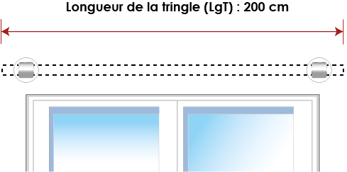 Tringle à rideau de 200 cm